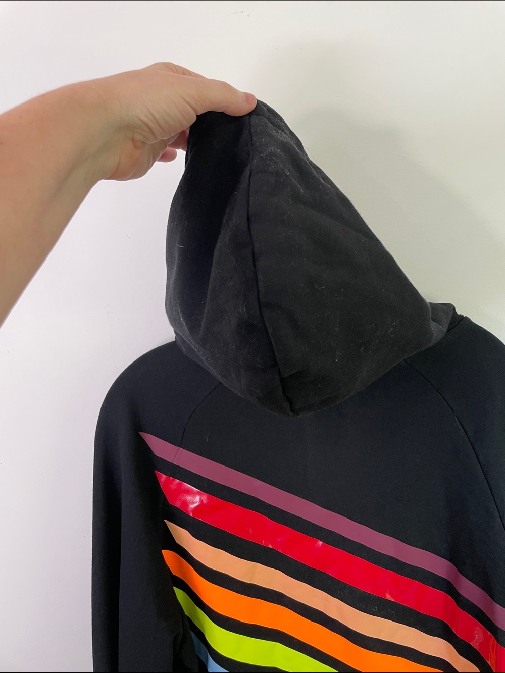 Style Reform Exhale Black Love is Love Rainbow Long Sleeve Hoodie Size M - Picture 6 of 12